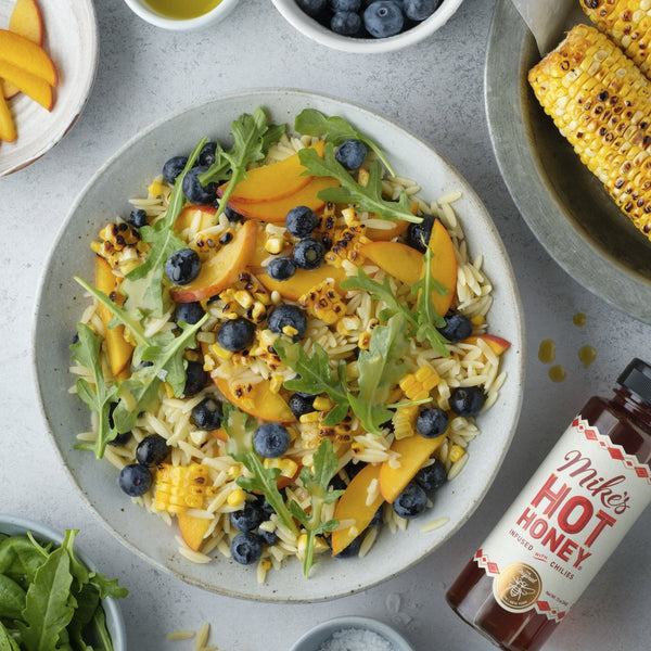 Hot Honey Orzo Summer Salad
