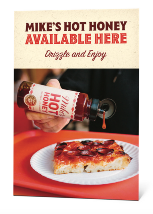 Mike's Hot Honey Easel-style Counter Pizza Sign