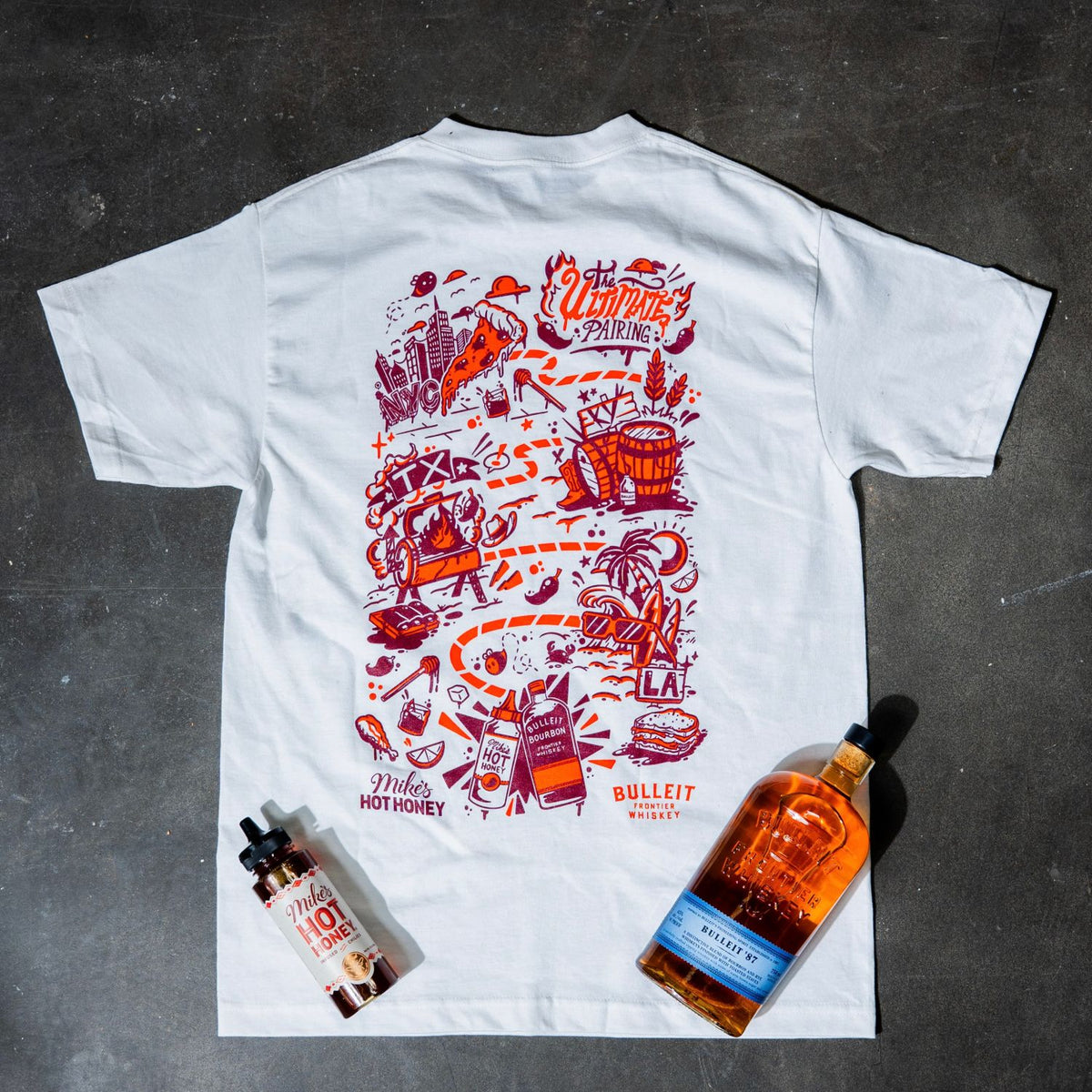 Mike's Hot Honey x Bulleit Frontier Whiskey Roadshow Limited Edition T-Shirt